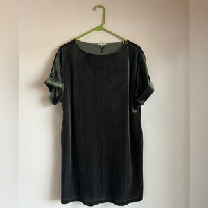 Ecoté Green Velour Holiday Mini Dress NWT